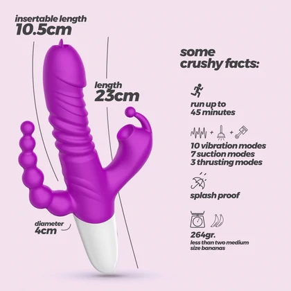 Wrangler Stimulare Triplă Reîncărcabil 3x10 – Crushious Mov