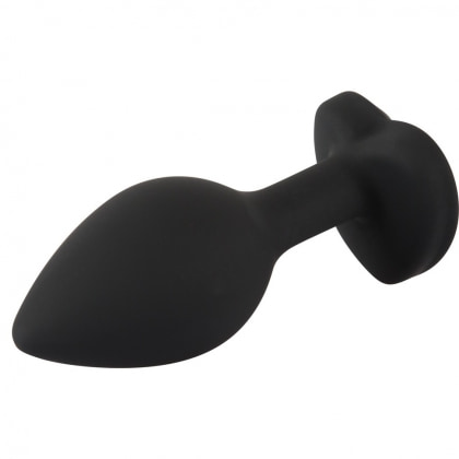 You2Toys Dop Anal Compact Din silicon cu Piatră Inimă 7.3cm Negru