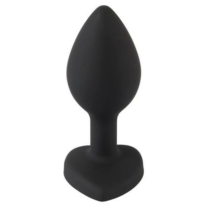 You2Toys Dop Anal Compact Din silicon cu Piatră Inimă 7.3cm Negru