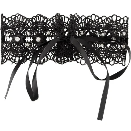 Zgardă Choker Rhinestones Negru