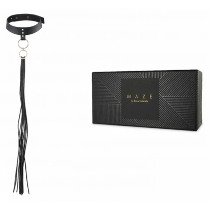 Zgardă cu Lesă Maze Tassel Choker Negru