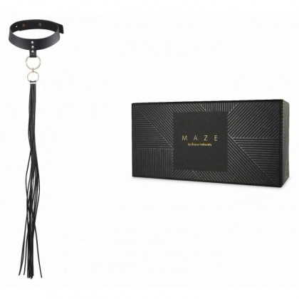 Zgardă cu Lesă Maze Tassel Choker Negru