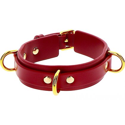 Zgarda D-Ring Collar Deluxe Rosu