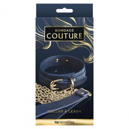 Zgarda Și Lesă Bondage Couture Albastru