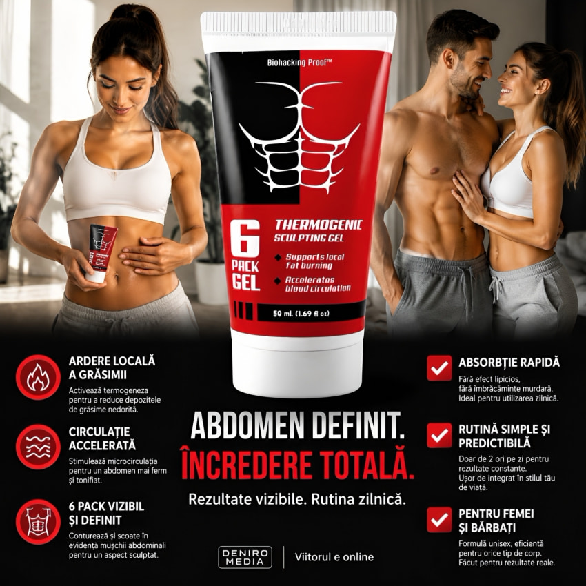 6 Pack Gel Pentru Abdomen Sculptat și Tegument Fermă 50ml
