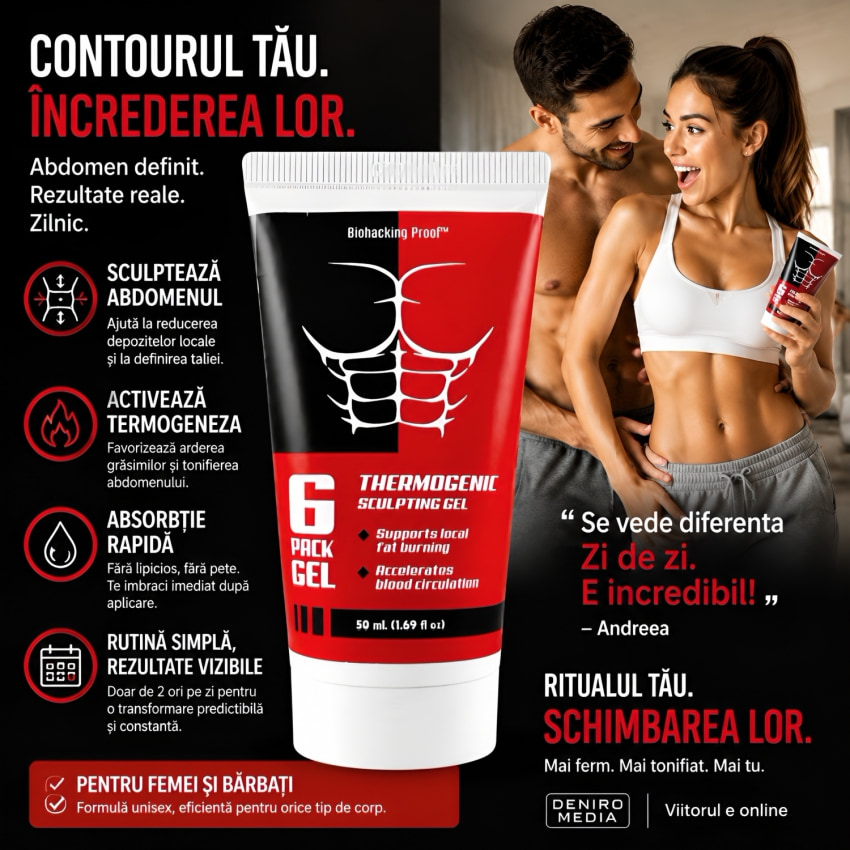 6 Pack Gel Pentru Abdomen Sculptat și Epidermă Fermă 50ml