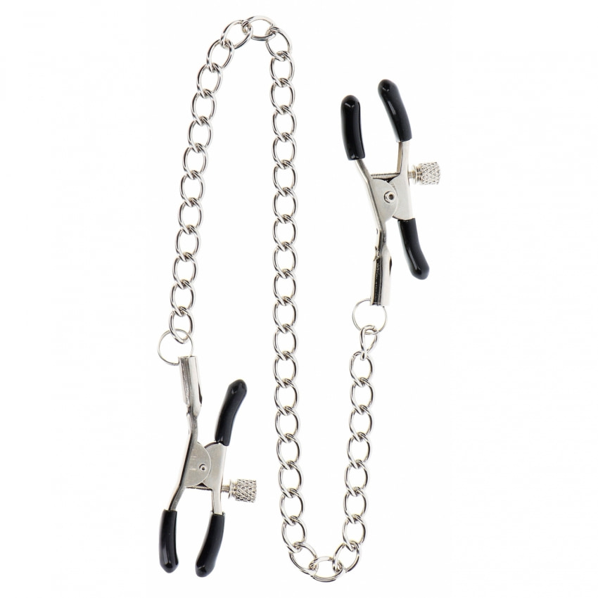 Adjustable Clamps with Chain Argintiu
