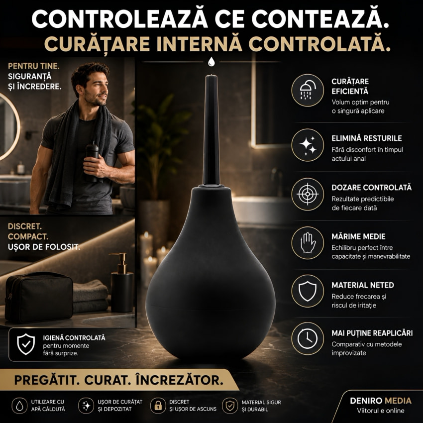 Anal Irigator Medium Negru