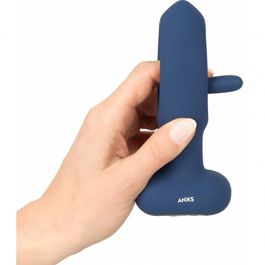 ANOS Plug Anal cu Limba Oscilantă – 10x10, Reîncărcabil Albastru