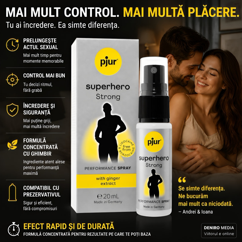Anti Ejaculare Prea rapidă Spray Pjur Superhero Strong 20ml