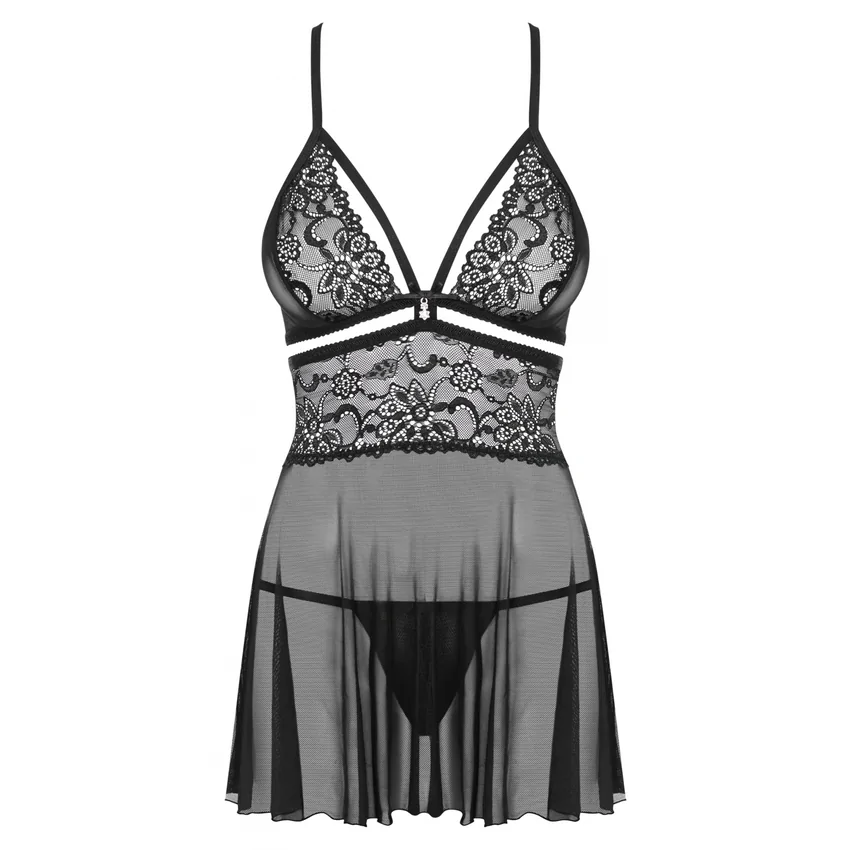 Babydoll Obsessive 838-BAB Negru S-M