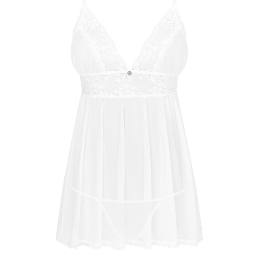 Babydoll Obsessive Heavenlly Alb M-L