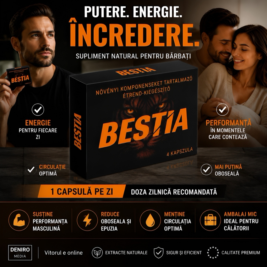 Bestia – 4 Capsule Reale Pentru Potență, Vitalitate
