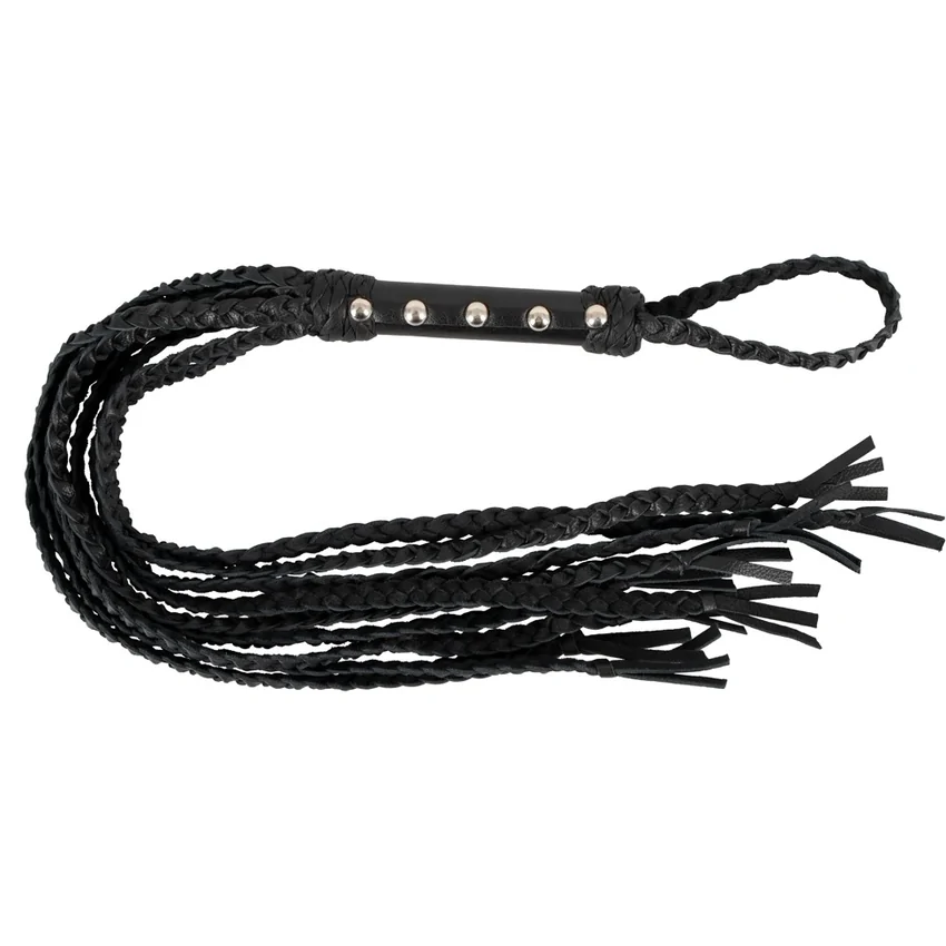 Bici ZADO Cat-O-Nine cu 9 Cozi Piele 70cm Negru