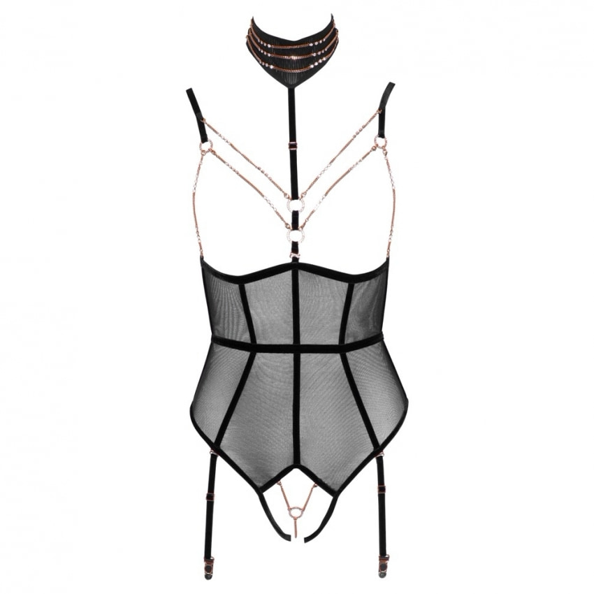 Body Abierta Fina Tessa Negru XL