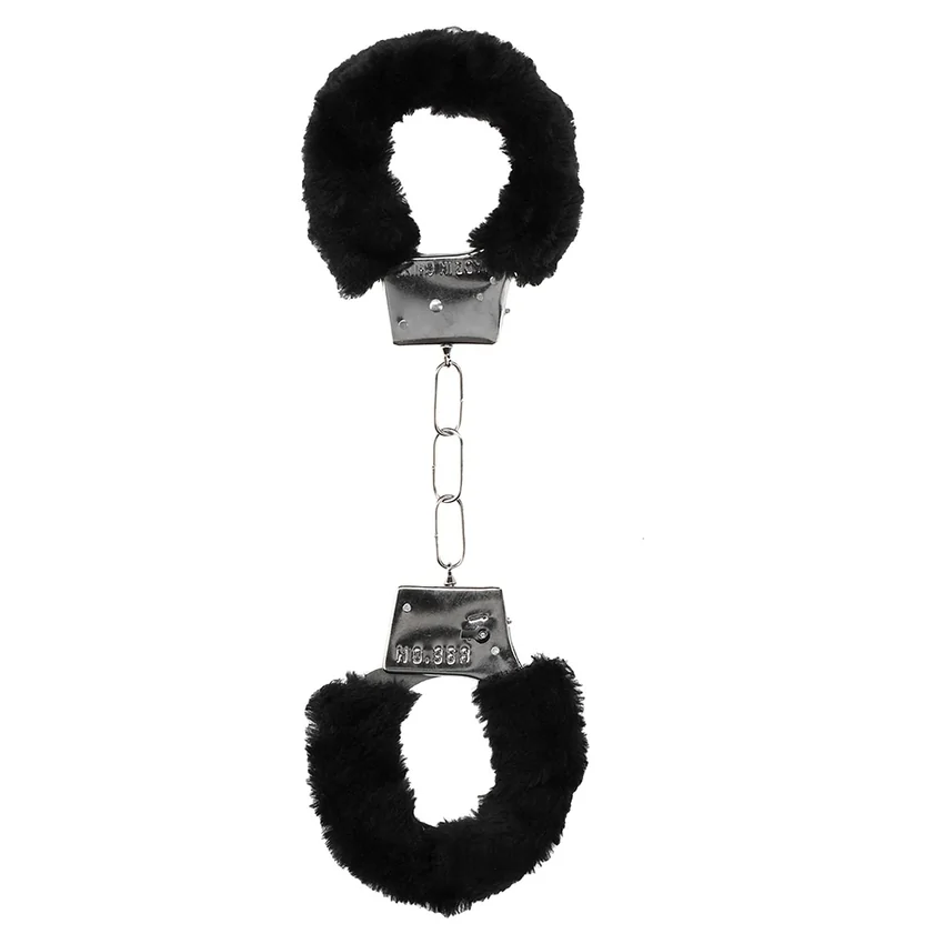 Cătușe Beginners Handcuffs Furry Negru