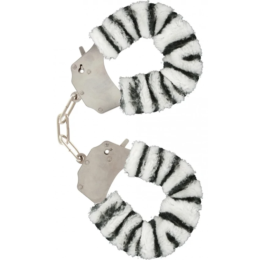 Cătușe Furry Fun Zebra Plush Alb
