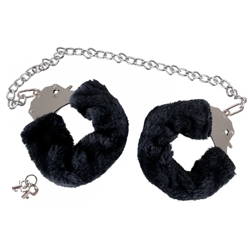 Cătușe Pufoase You2Toys Bigger Furry, Lanț 44 cm Negru
