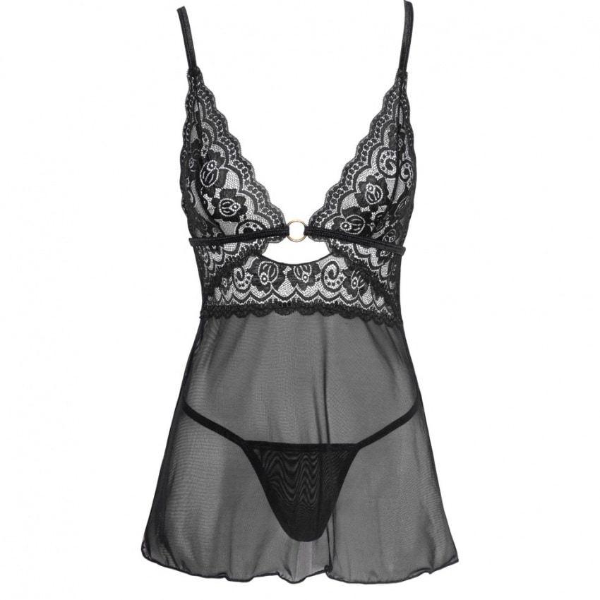 Chemise Cottelli Collection Transparent Fun Negru S