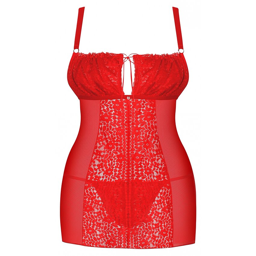 Chemise Obsessive Blossmina Roșu 4XL-5XL