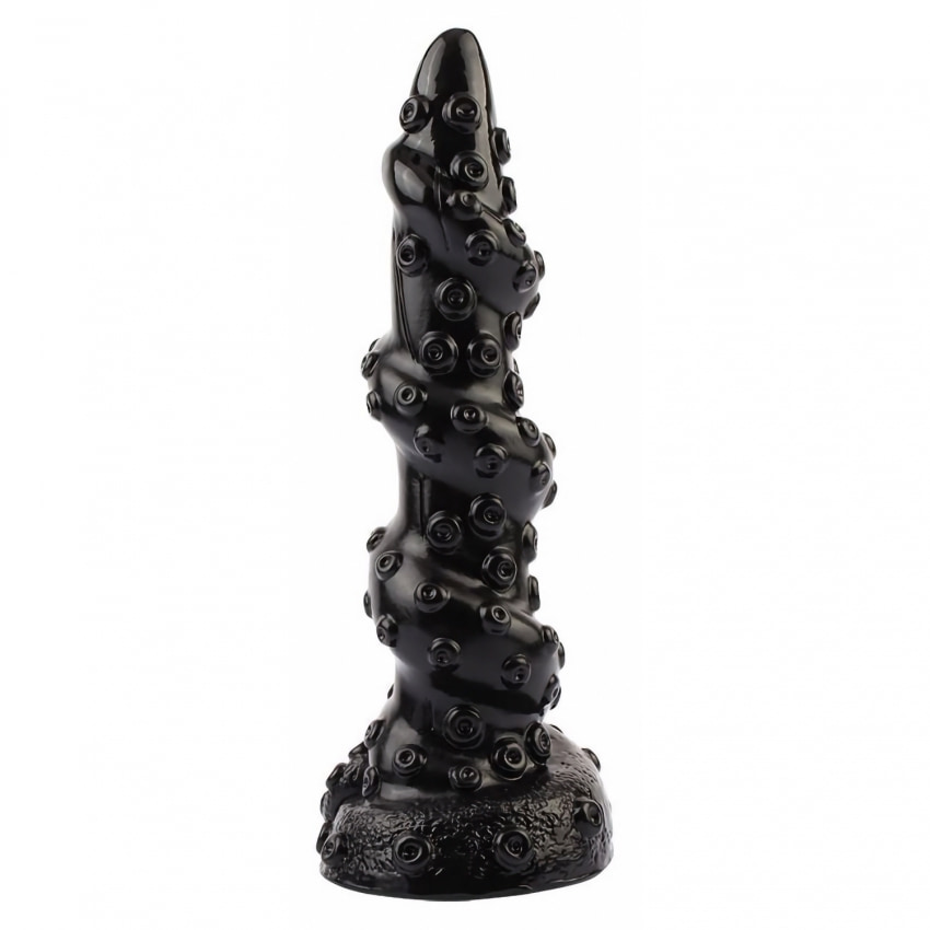 Chisa Octopus Bugbear 23.5 cm Dildo cu Texturi Monstruoase Negru