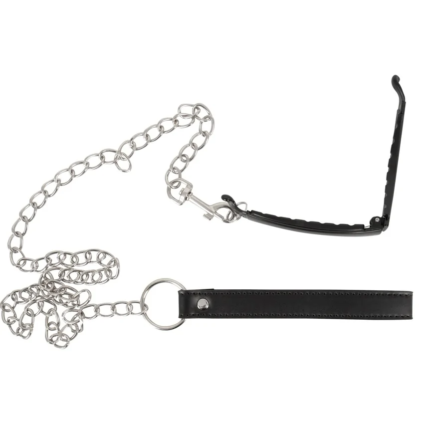 Clema Intimă cu Lesă Bad Kitty – Metalică 11 cm Negru