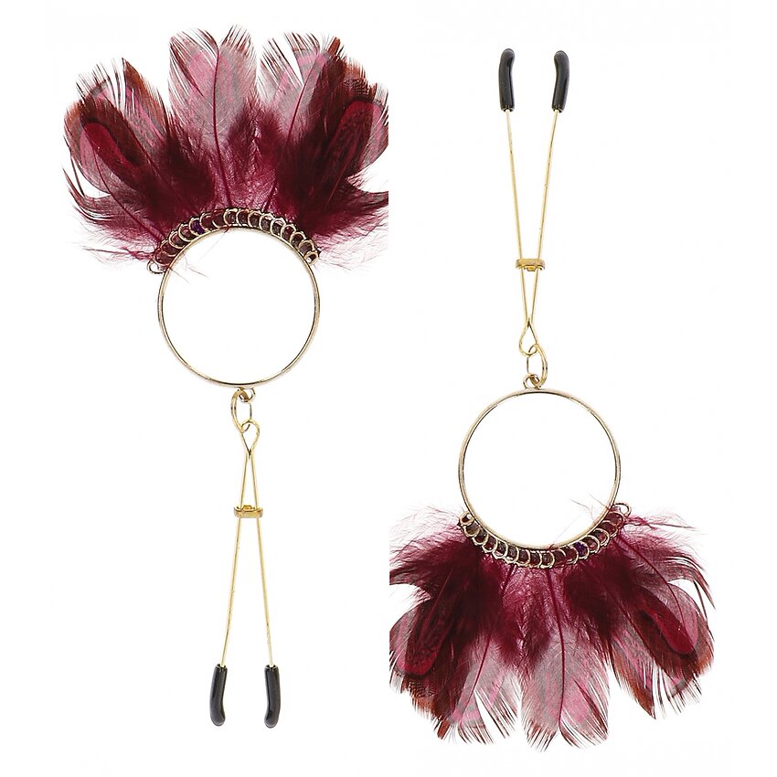 Cleme Sfârcuri Tweezers With Feathers Auriu