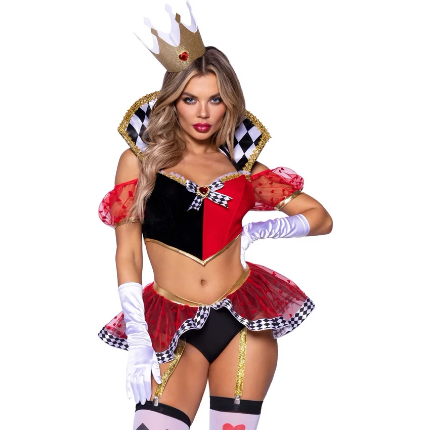 Costum Leg Avenue Burning-Hot Royal Queen Roșu XS