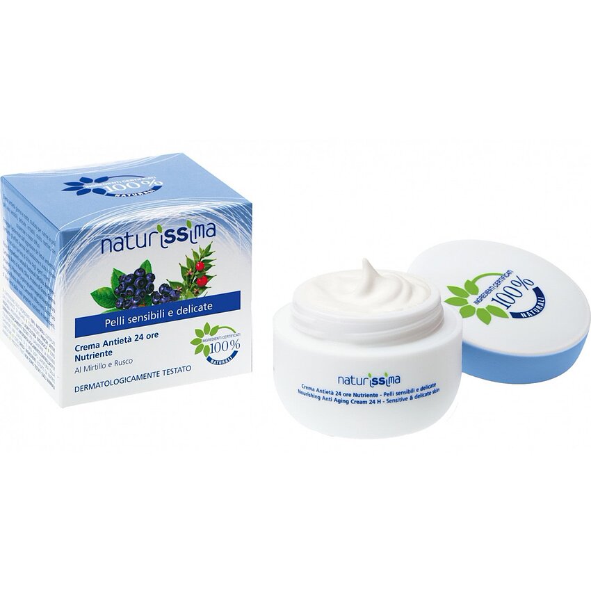 Cremă antirid, ten sensibil și delicat cu afine și ghimpe, Naturissima, 50 ml