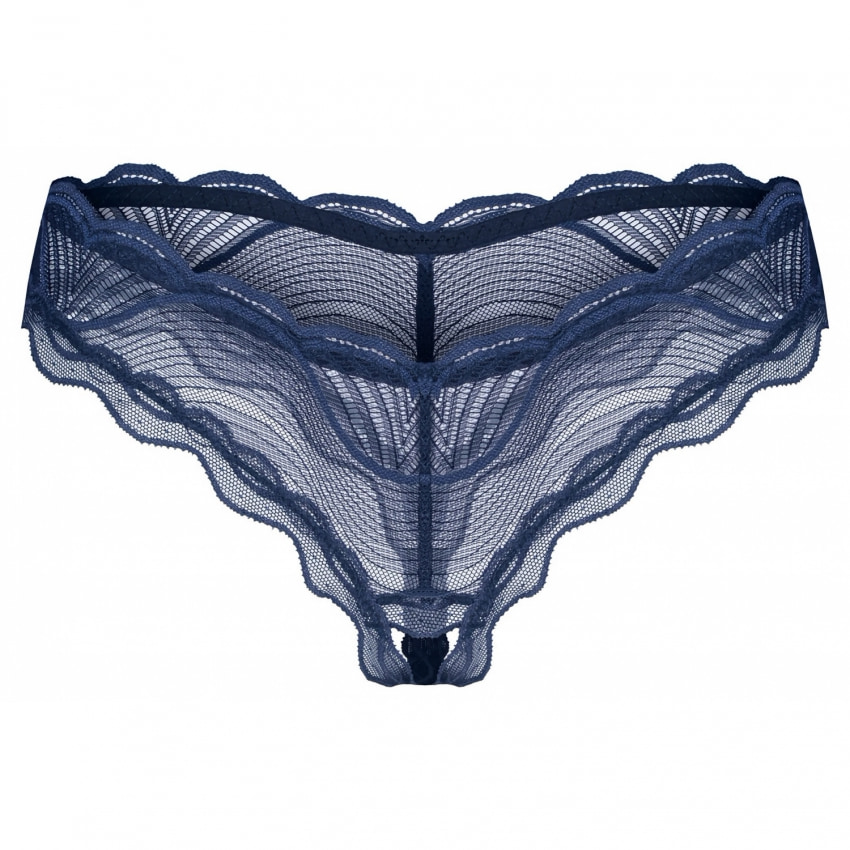 Crotchless Thong Obsessive Nightly Albastru XS-S