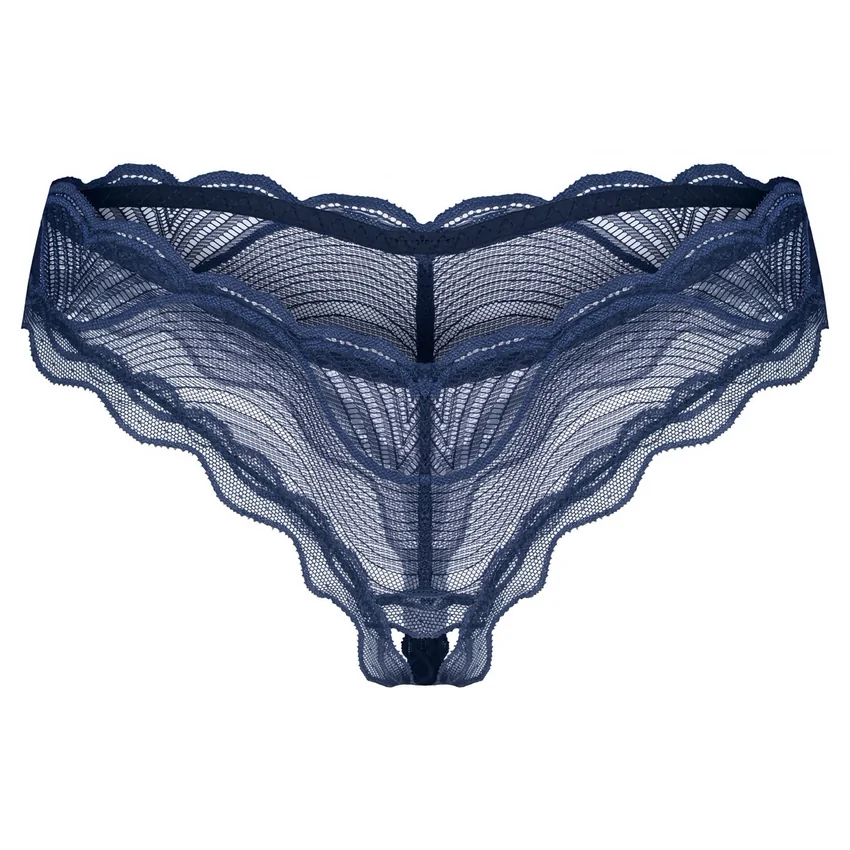 Crotchless Thong Obsessive Nightly Albastru XS-S