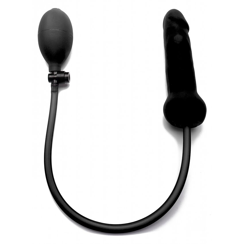 Dildo Inflatable Silicone 15.7cm Negru
