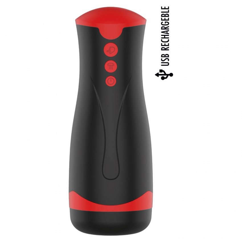 Fusion Deep Squeeze Masturbator Negru, 2 Motoare, 5 Viteze
