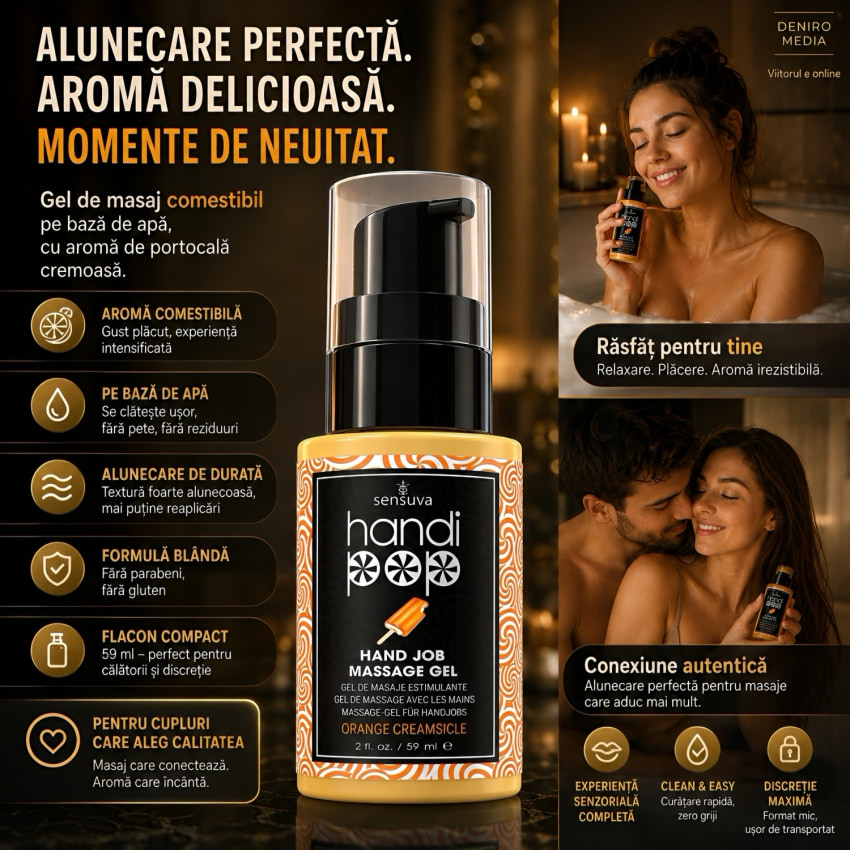 Gel Comestibil Sensuva HandiPop Portocale Alifie 59ml