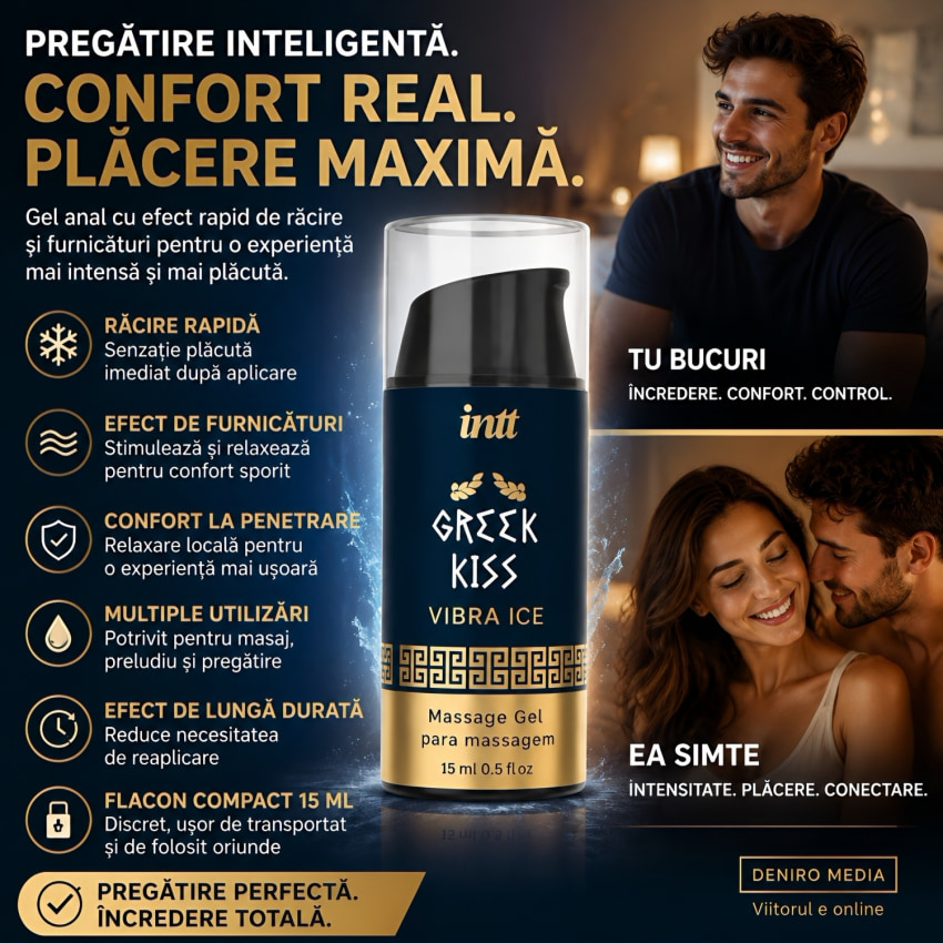 Gel Greek Kiss Relaxare Anorectală Efect Vibrație și Răcire 15ml