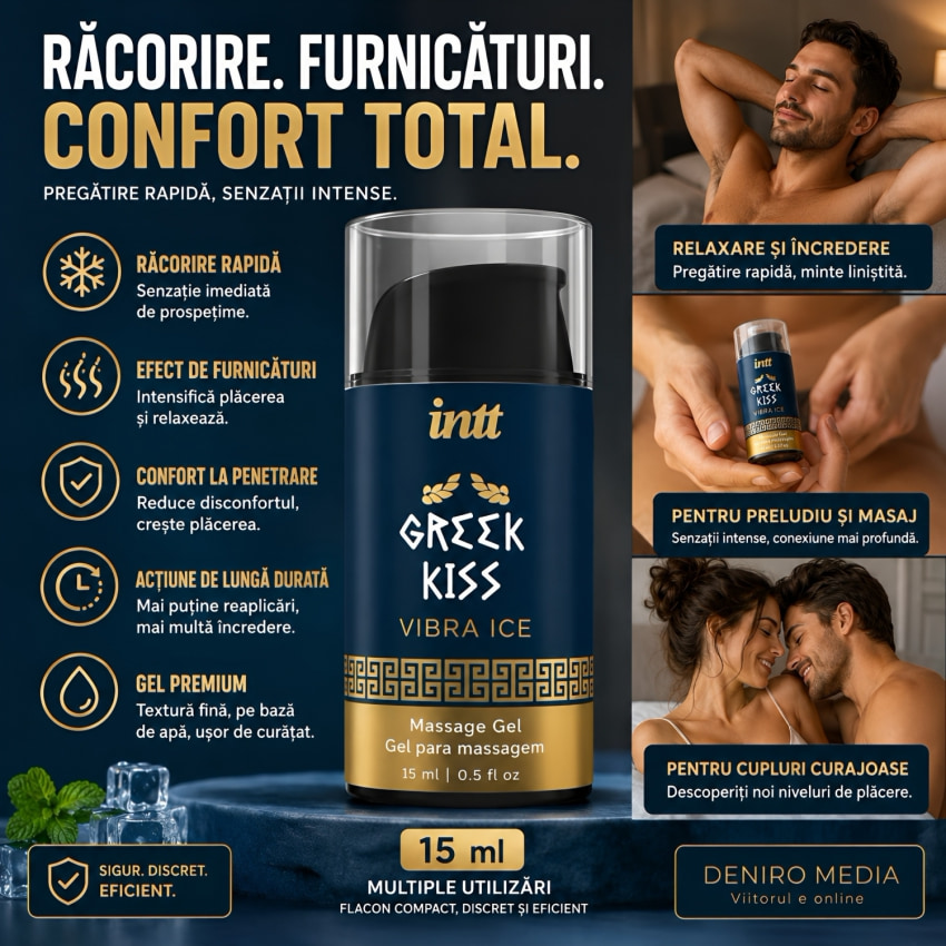 Gel Greek Kiss Relaxare Perianală Efect Vibrație și Răcire 15ml