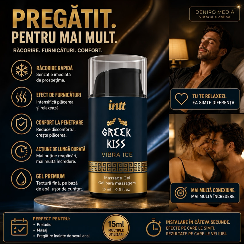 Gel Greek Kiss Relaxare Rectală Efect Vibrație și Răcire 15ml
