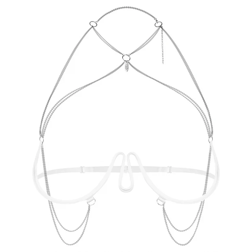 Harness Bra Obsessive Lustique Alb S-L