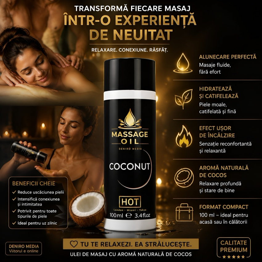 HOT Ulei De Masaj Cocos 100 ml Hidratează Catifelează