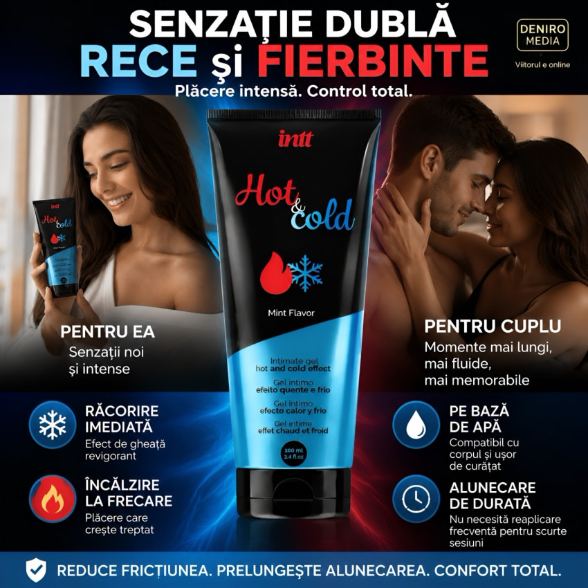 Intt Hot Cold Lubrifiant 100 ml cu Urmare Dual Mentă