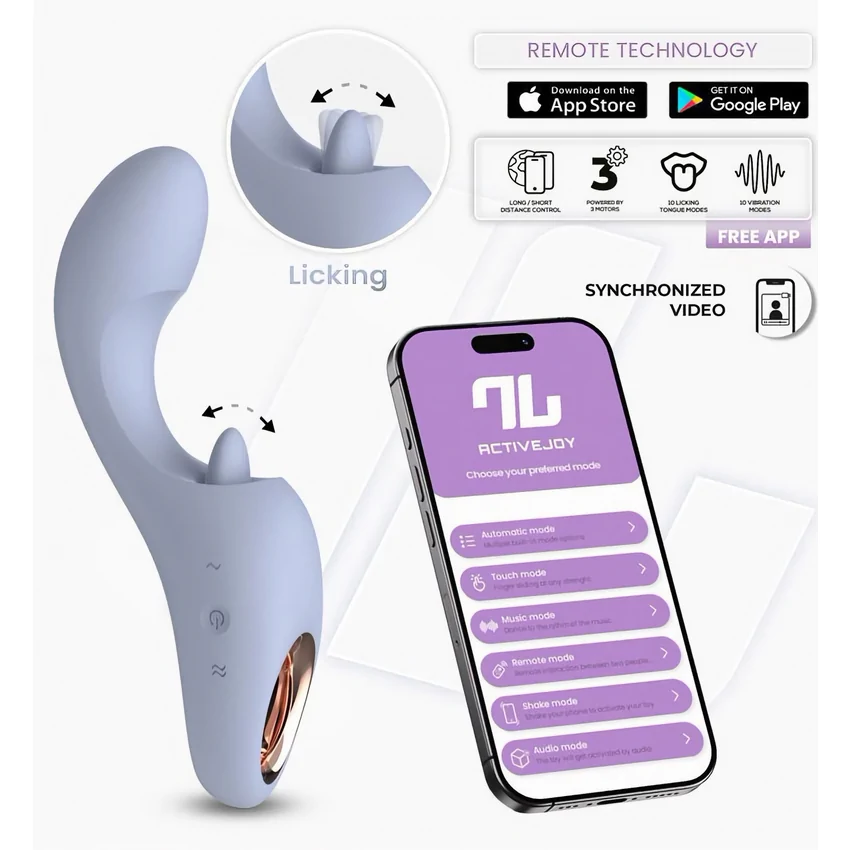 Licking Tongue Vibrator with App Control Mov