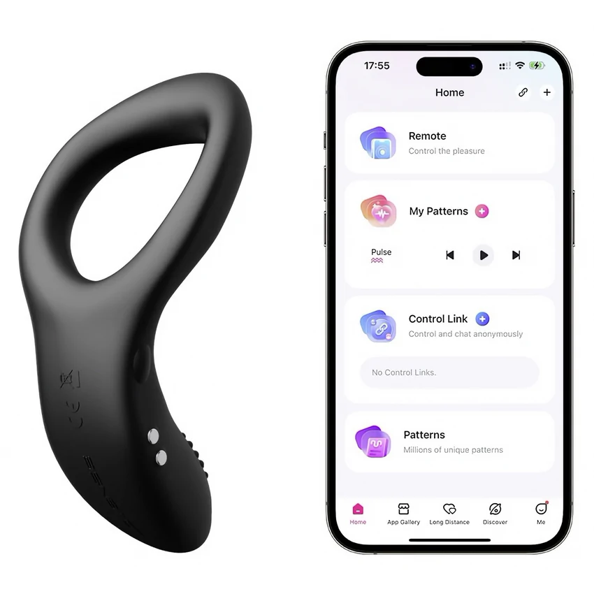 Lovense Diamo Vibrating Ring Negru