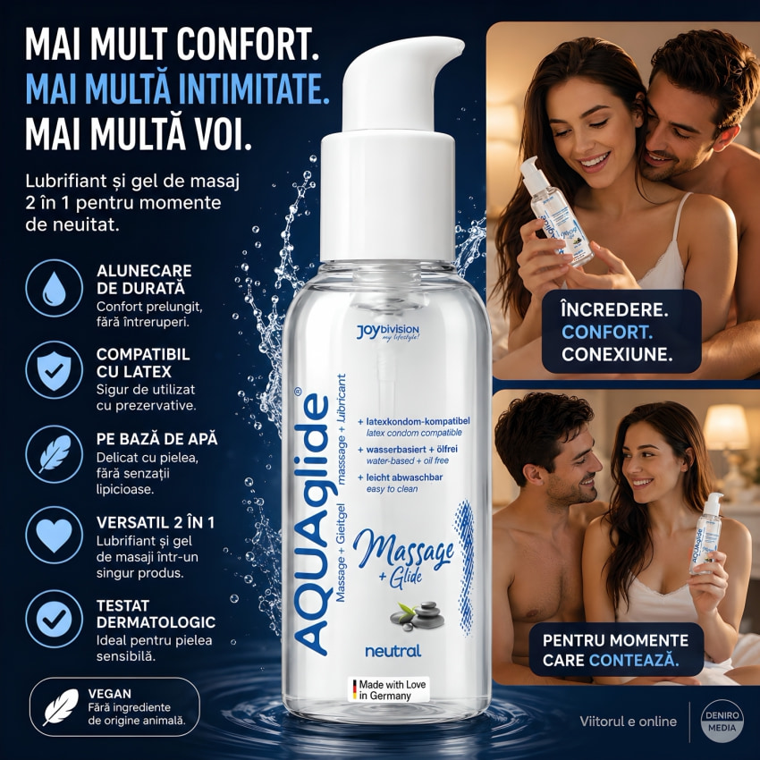 Lubrifiant și Gel de Masaj 2 în 1 AQUAglide 200 ml