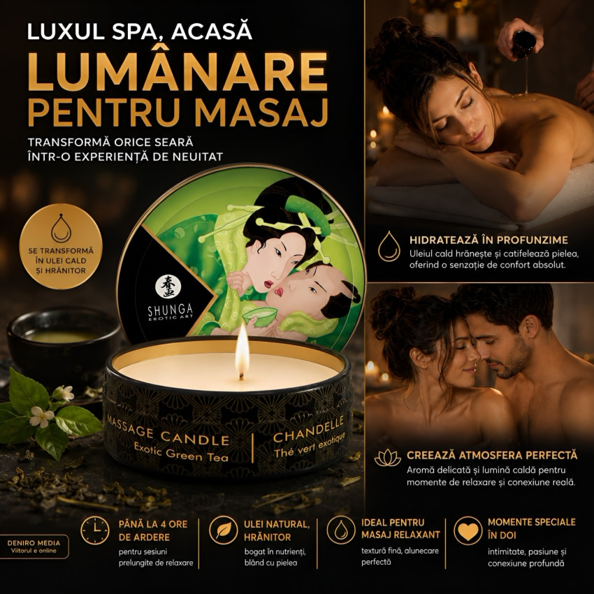 Lumânare Frecție Shunga Ceai Verde