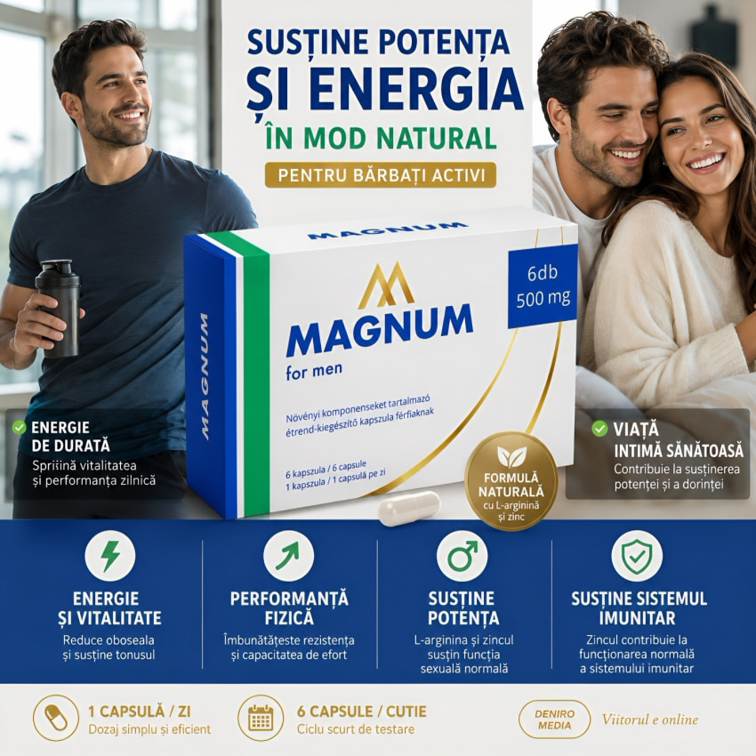 MAGNUM Pentru Bărbați, 6 Capsule, Complex Pe Bază De Plante