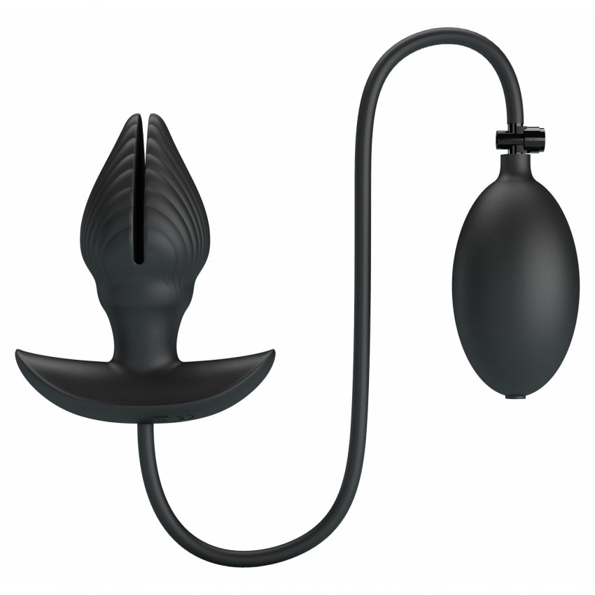 Dop Anal Vibrant 10 Moduri Reîncărcabil Umflare Reglabilă Negru