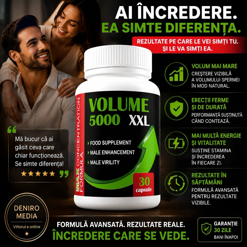 Mărire Volum Lichid seminal Și Îmbunătățire Erecție 5000 XXL 30capsule