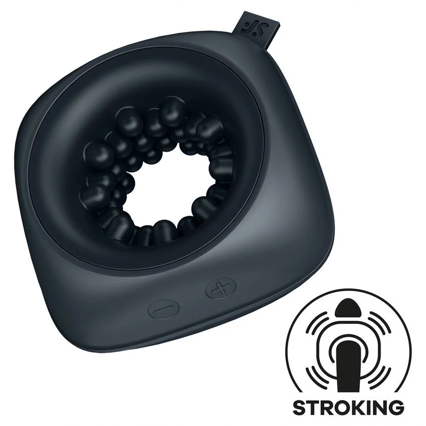 Masturbator Cu Vibrații Ring Stroker Negru