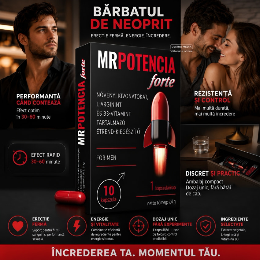 MrPotencia Forte — 10 Tablete Pentru Erecție și Potență