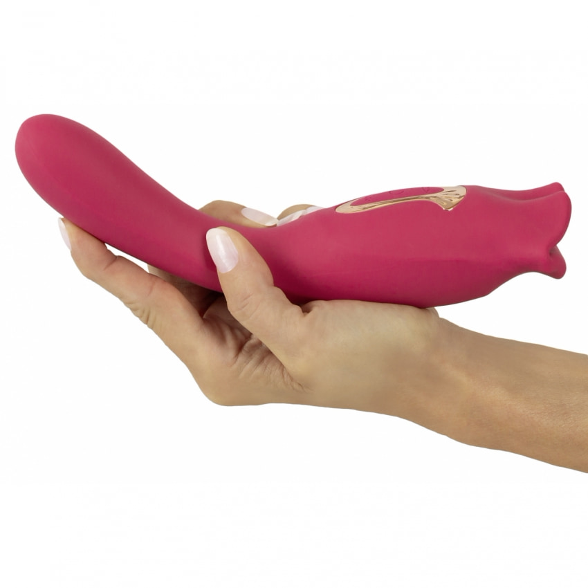 Oral Fun L – Vibrator 2 în 1, 10 Moduri, Reîncărcabil Roz